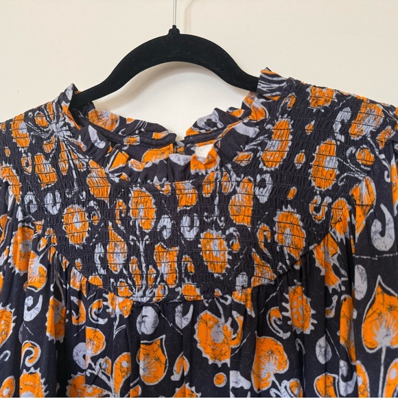 Porridge Darian Tunic Dress in Orange & Navy Long Sleeve Mini Size Medium - Picture 5 of 13